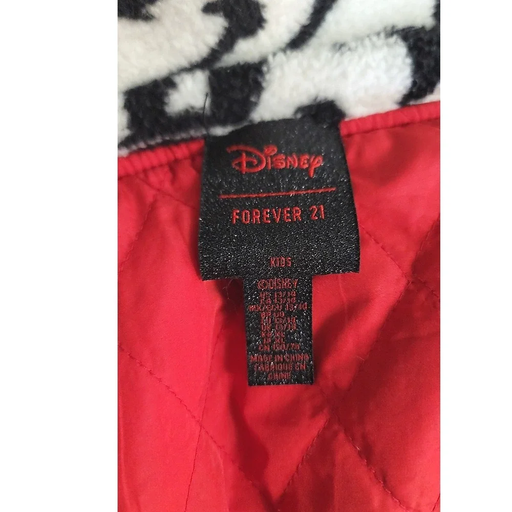 Disney Forever 21 Kids Mickey‎ Mouse Black White Fuzzy Sherpa Jacket